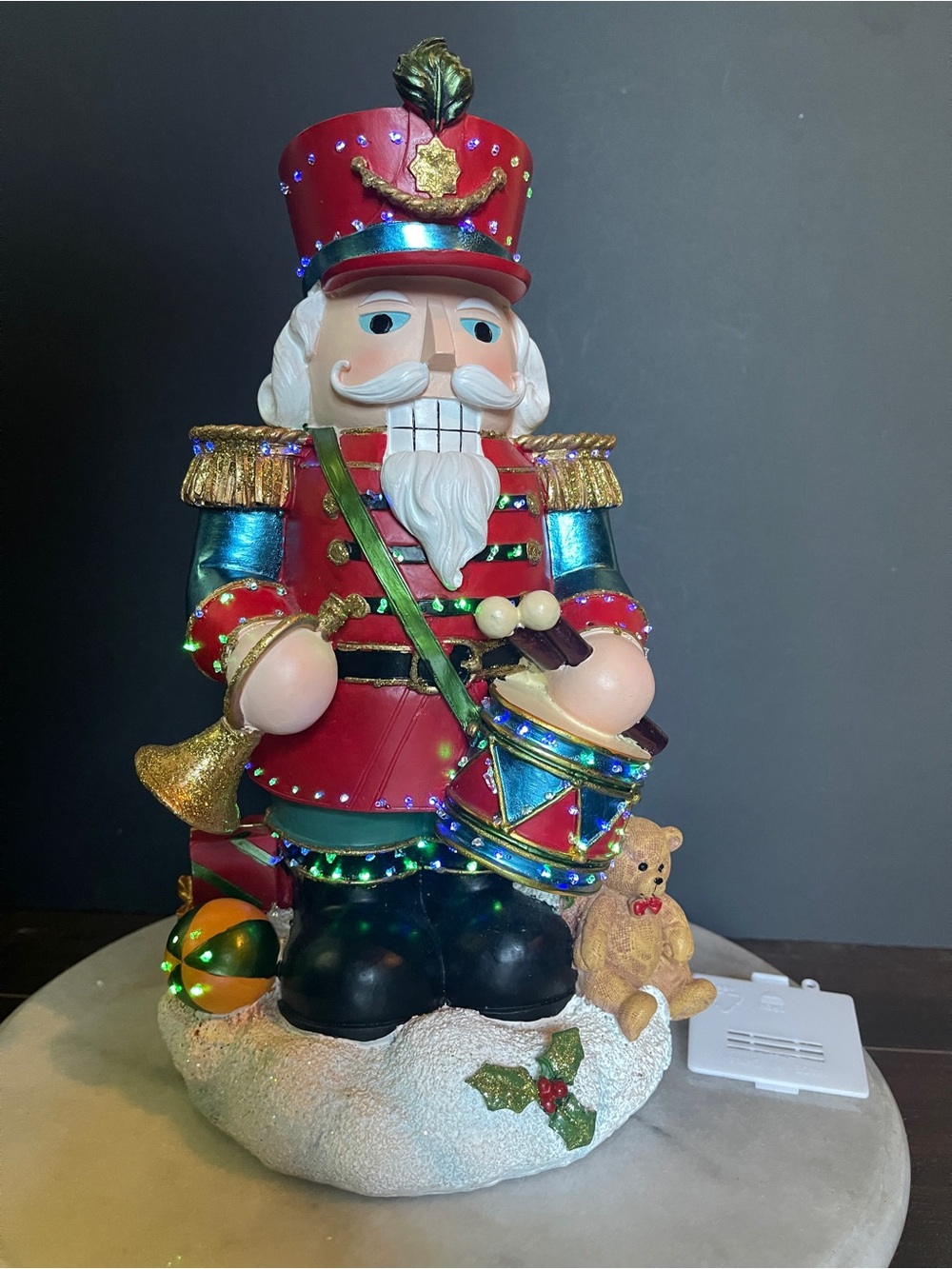 Holiday Nutcracker Soldier Figure Costco fiber optic colour changing lights